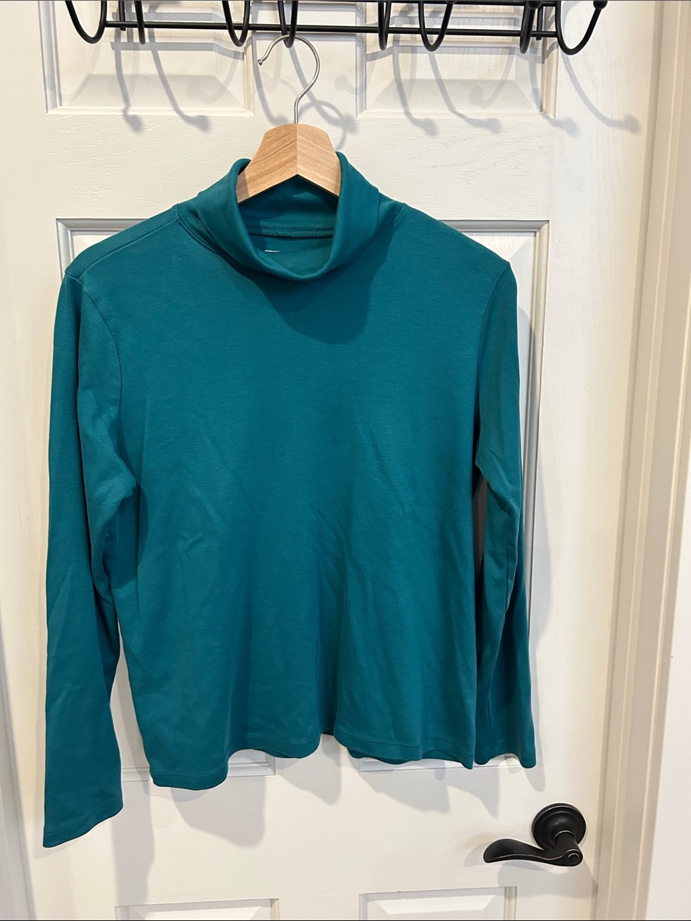 L.L. Bean Teal Long-Sleeve Turtleneck Top